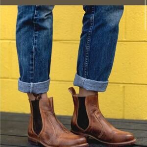 Bed Stu Nandi Leather Distressed Pull on Ankle Boots Size 6 Brown NEW